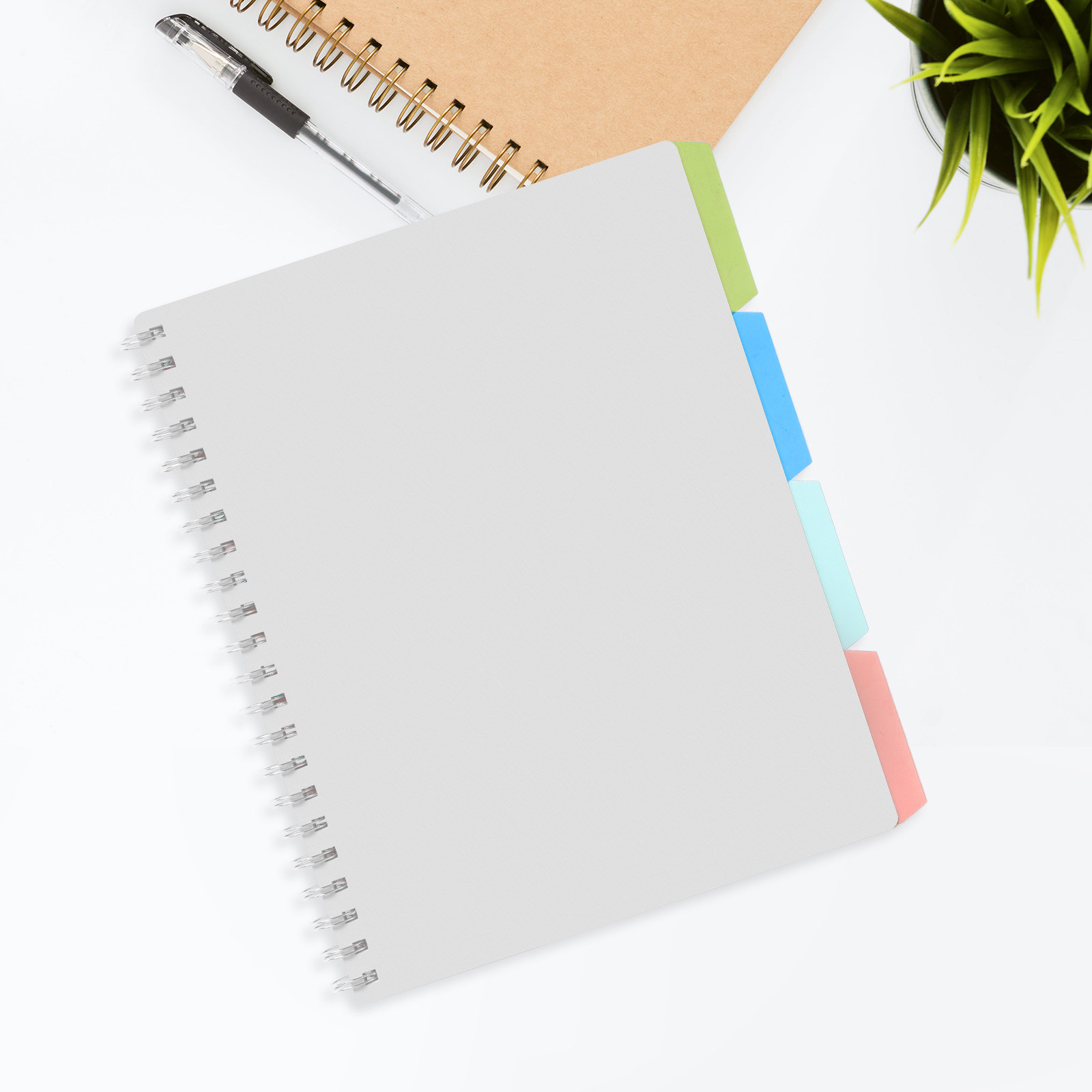 Tab Divider A4 - 4Sets Sturdy Plastic Notepad Dividers with