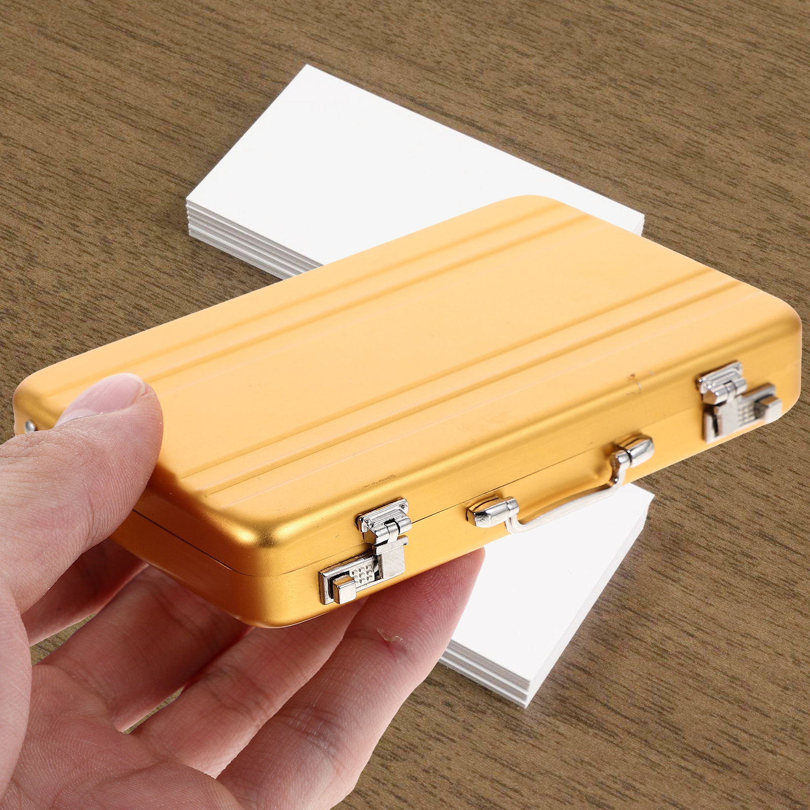 Business Cards Box Aluminum Mi - Card Index Box recension och pris