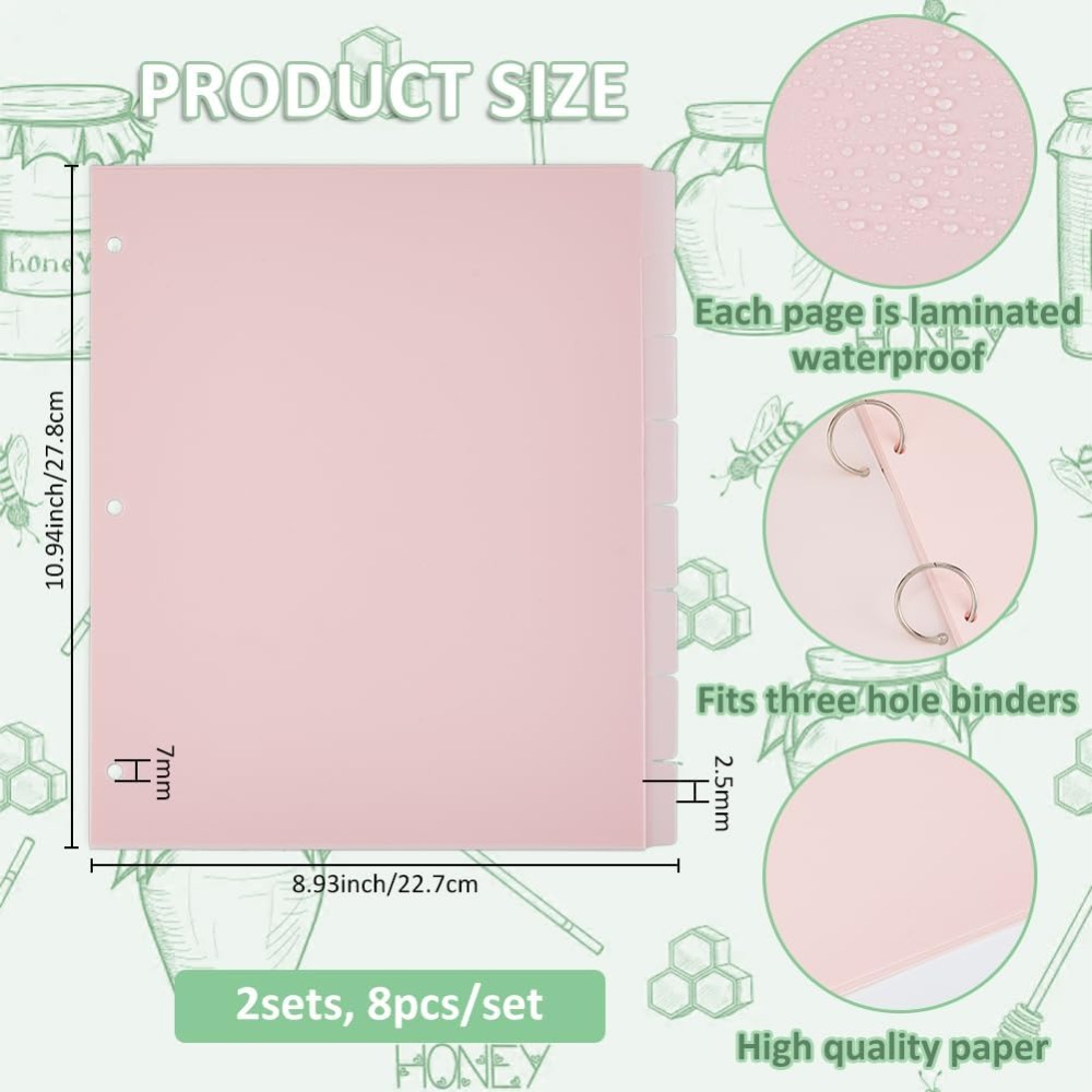 16 Sheets 3 Ring A4 Pink Binde - Tab Divider A4 recension och pris